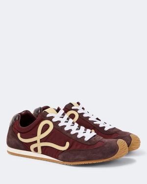 Loewe Ballet Runner 2.0 Suede-Trimmed Sneakers - Brown