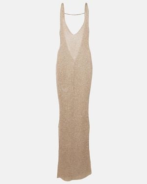 Bananhot Sunny Lame Maxi Dress - White