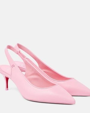 Christian Louboutin Sporty Kate 55 Leather Slingback Court Shoes - Pink