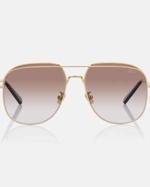 Dior Petit Cd A1U Aviator Sunglasses - Brown