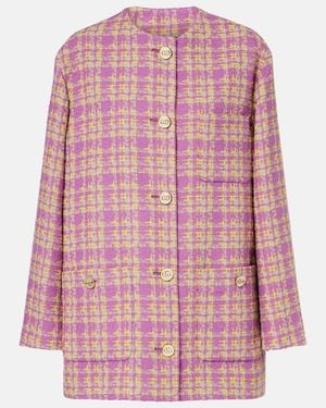 Gucci Checked Cotton-Blend Tweed Jacket - Pink