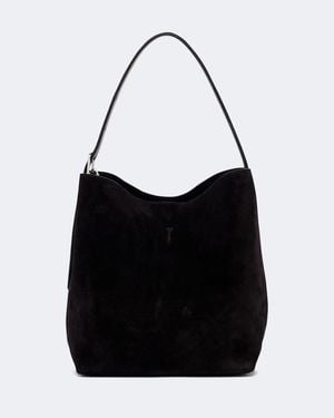 TOTEME Belted Suede Tote Bag - Black