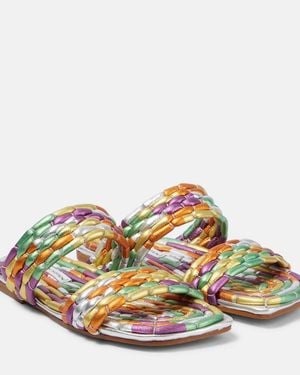 Dries Van Noten Metallic Leather Sandals - Yellow