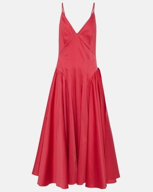 TOVE Solene Cotton-Blend Midi Dress - Red