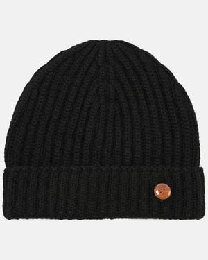 God's True Cashmere Molly Hogan Ribbed-Knit Cashmere Beanie - Black