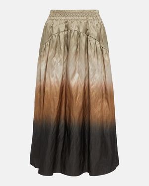 Vince Printed High-Rise Satin Skirt - Multicolour
