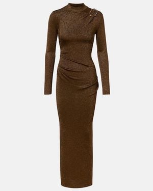 Roland Mouret Knitted Lame Maxi Dress - Brown