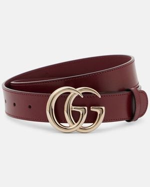 Gucci Gg Marmont Leather Belt - Purple