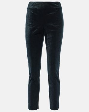 Veronica Beard Honolulu Velvet Slim Trousers - Blue