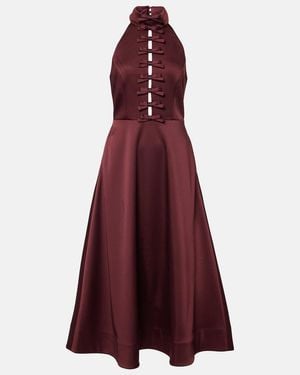 Rebecca Vallance Merlot Satin Cocktail Dress - Red