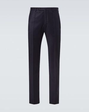 Slowear Virgin Wool Flannel Slim Pants - Blue