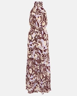 RIXO London Kendra Printed Halterneck Silk Dress - Multicolour