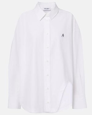 The Attico Asymmetric Cotton Poplin Shirt - White