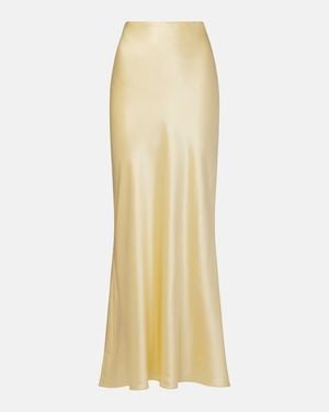 The Sei Silk Satin Maxi Skirt - Yellow