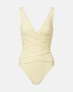Karla Colletto Draped Swimsuit - Yellow