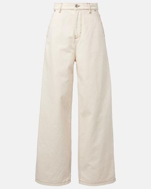 Ami Paris Jeans Anchos De Tiro Alto - Neutro