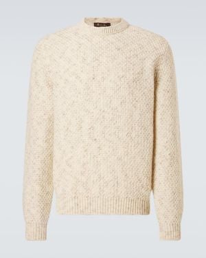 Loro Piana Pullover Ash Aus Wolle, Kaschmir, Leinen Und Seide - Natur