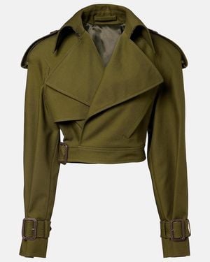 Wardrobe NYC Gabardina Cropped De Sarga De Algodon - Verde
