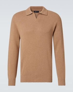 Thom Sweeney Cashmere Polo Jumper - Brown