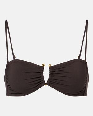 Nili Lotan Gathered Bikini Top - Brown