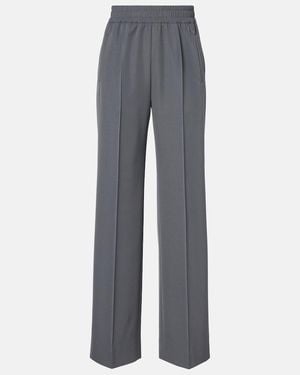 Dolce & Gabbana Virgin Wool Gabardine Straight Trousers - Grey
