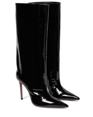 AMINA MUADDI Fiona Patent Leather Knee-High Boots - Black
