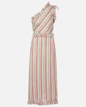 RIXO London Arabelle Striped Cotton Midi Dress - Multicolour