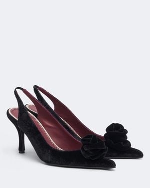 Magda Butrym Slingback-Pumps Aus Samt - Schwarz