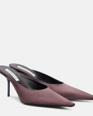 Victoria Beckham Satin Mules - Purple