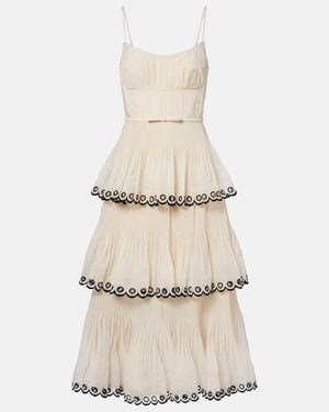 Zimmermann Embroidered Bustier Dress - Natural