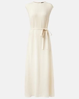 JOSEPH Garnier Pleated Jacquard Midi Dress - White