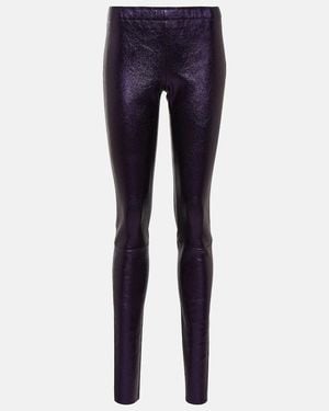 Stouls Carolyn Metallic Leather Leggings - Blue