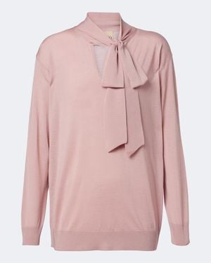Valentino Pull Oversize En Laine A Col Lavalliere - Rose
