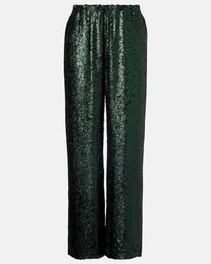 Dries Van Noten Sequined Straight Trousers - Green
