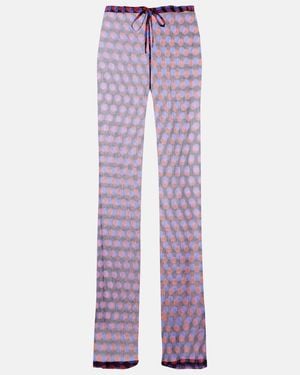 Dries Van Noten Gerade Hose Aus Seide - Lila
