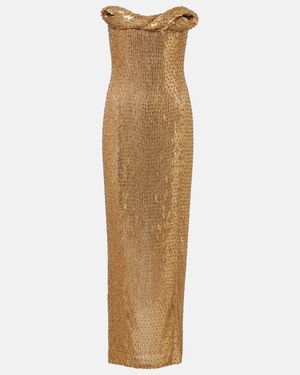 Rachel Gilbert Rosalie Embellished Bustier Gown - Natural