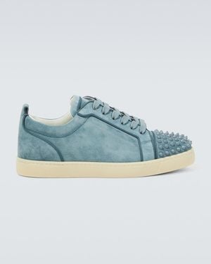 Christian Louboutin Louis Junior Spikes Suede Trainers - Blue