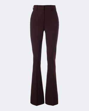 Sportmax Flared Wool-Blend Trousers - Purple