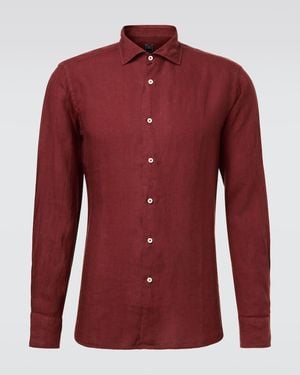 Fedeli Nick Linen Shirt - Red