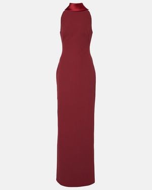 Safiyaa Holliana Satin-Trimmed Crepe Gown - Red
