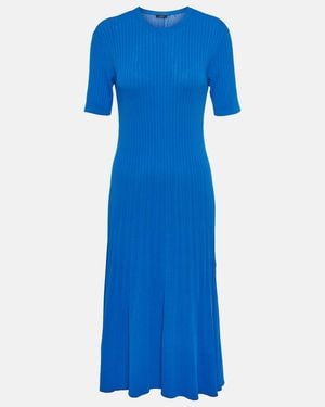 JOSEPH Ribbed-Knit Midi Dress - Blue