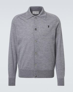 Ami Paris Cardigan Aus Wolle - Grau
