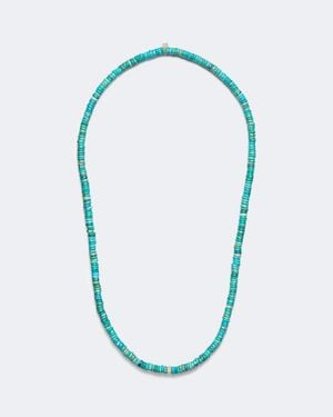Sydney Evan Halskette Aus Tuerkisen Mit 14Kt Gelbgold Und Diamanten - Blau