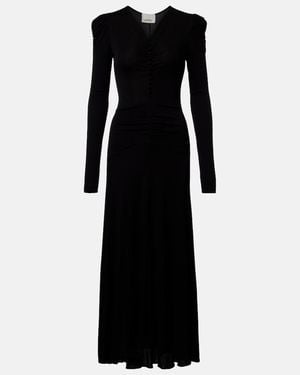 Isabel Marant Nejma Gathered Midi Dress - Black