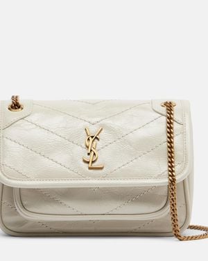 Saint Laurent Bolso Al Hombro Niki Mini De Piel - Neutro