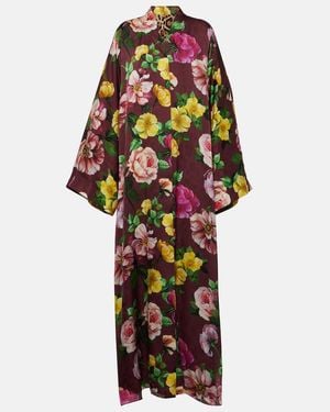 Dolce & Gabbana Printed Silk Maxi Dress - Red
