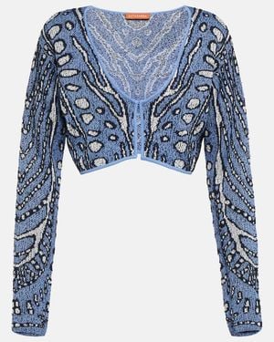 Altuzarra Cropped-Cardigan Damisi Aus Jacquard-Strick - Blau