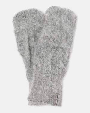 Brunello Cucinelli Mohair And Wool Gloves - Grey