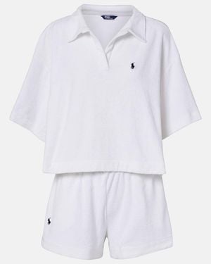 Polo Ralph Lauren Cotton Terry Polo Shirt And Shorts Set - White