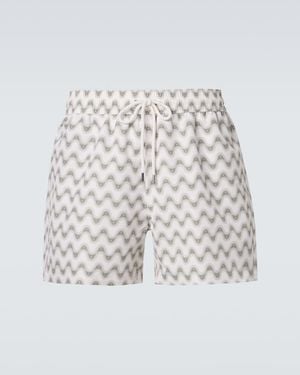 Frescobol Carioca Rio Printed Swim Trunks - White